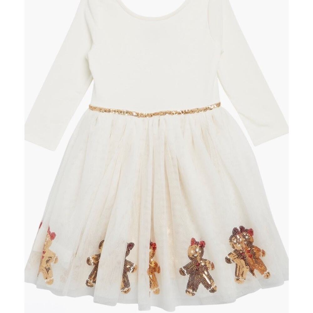 Zunie Kids' Sequin Gingerbread Cookie Party Dress Sz 7 NWT